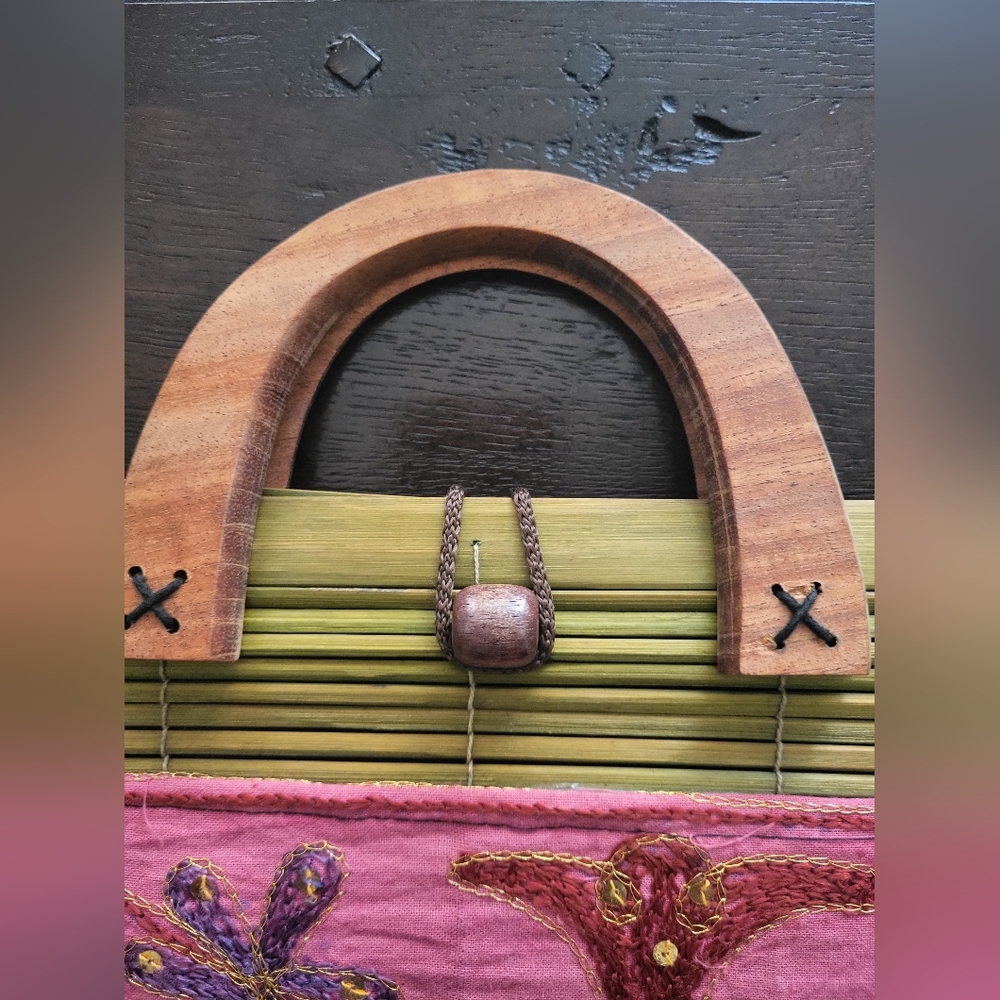 Handmade Bamboo Clutch Purse - Picture 3 of 5